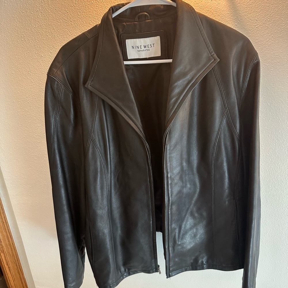Nine West Black Leather Jacket for women